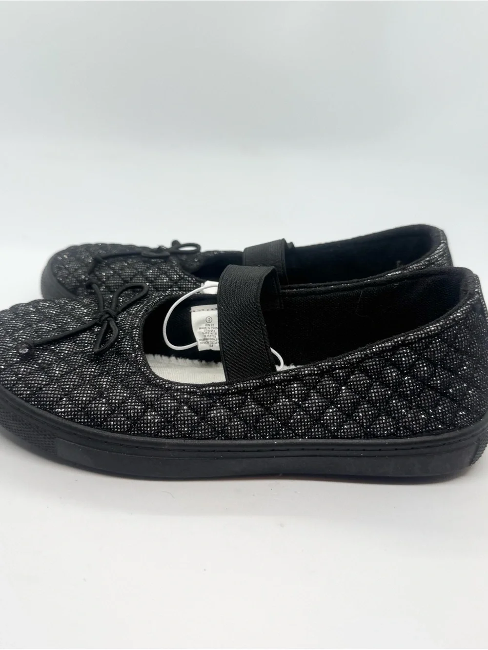 Gigil Girls Black Glittery Ballet Flats